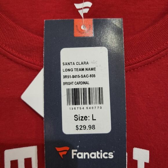 NEW SCU SANTA CLARA UNIVERSITY LONG SLEEVE RED T-SHIRT - L - Picture 3 of 8